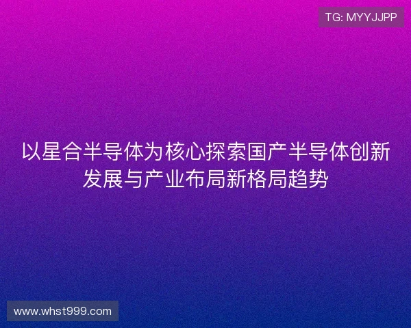 以星合半导体为核心探索国产半导体创新发展与产业布局新格局趋势